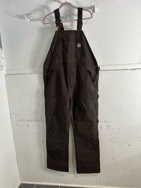 Carhartt Dark Brown Duck Bib Overalls -  Durable Work Pants BRAND NEW with tags